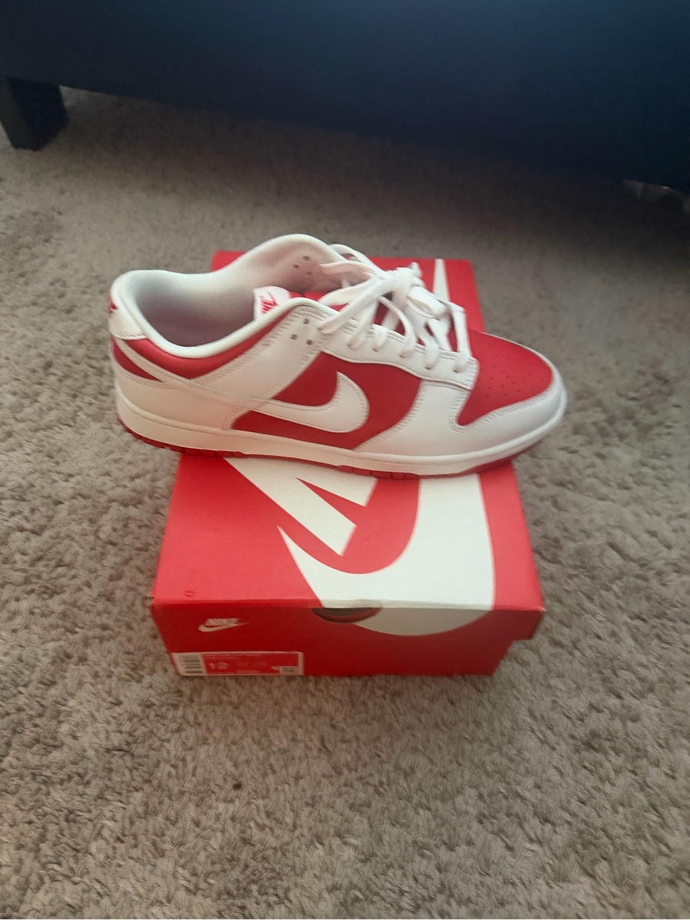 Nike Kids White and Red Low-Top Sneakers